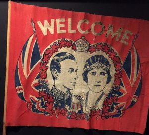 Welcome flag from 1939 when the British monarchy visited Canada